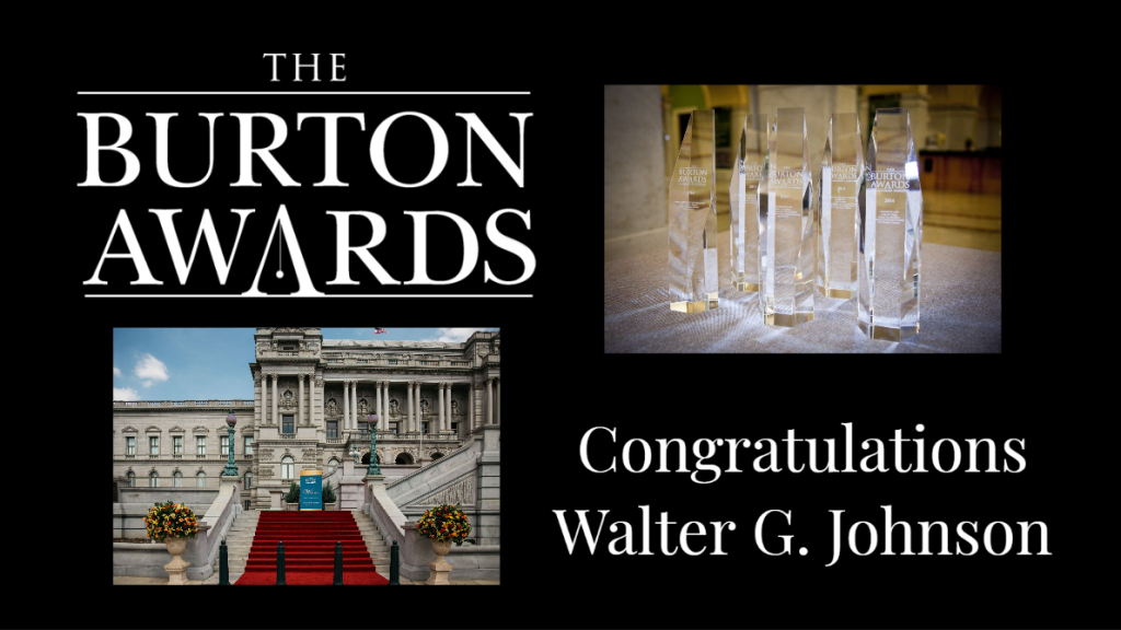 3L Walter G. Johnson Wins Highly Respected Burton Award Ross